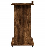 VidaXL Lessenaar met wielen en lade 55x55x107 cm hout gerookt eiken