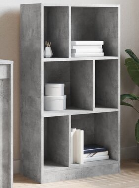 VidaXL Boekenkast 57x28,5x107,5 cm bewerkt hout betongrijs
