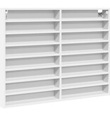 VidaXL Vitrinekast 100x8,5x75 cm bewerkt hout wit