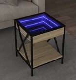 VidaXL Salontafel met Infinity LED 40x40x49 cm sonoma eikenkleurig