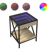 VidaXL Salontafel met Infinity LED 40x40x49 cm sonoma eikenkleurig