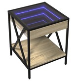 VidaXL Salontafel met Infinity LED 40x40x49 cm sonoma eikenkleurig