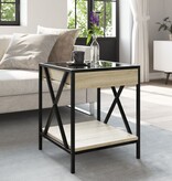 VidaXL Salontafel met Infinity LED 40x40x49 cm sonoma eikenkleurig