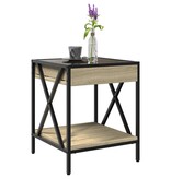 VidaXL Salontafel met Infinity LED 40x40x49 cm sonoma eikenkleurig