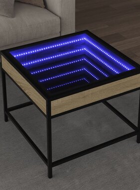VidaXL Salontafel met Infinity LED 50x50x41 cm sonoma eikenkleurig