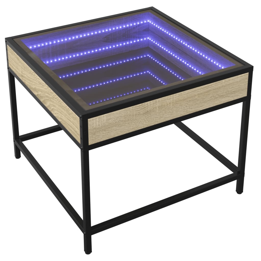 VidaXL Salontafel met Infinity LED 50x50x41 cm sonoma eikenkleurig