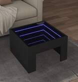 VidaXL Salontafel met Infinity LED 50x50x30 cm zwart