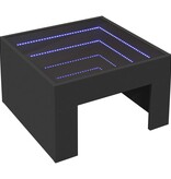 VidaXL Salontafel met Infinity LED 50x50x30 cm zwart