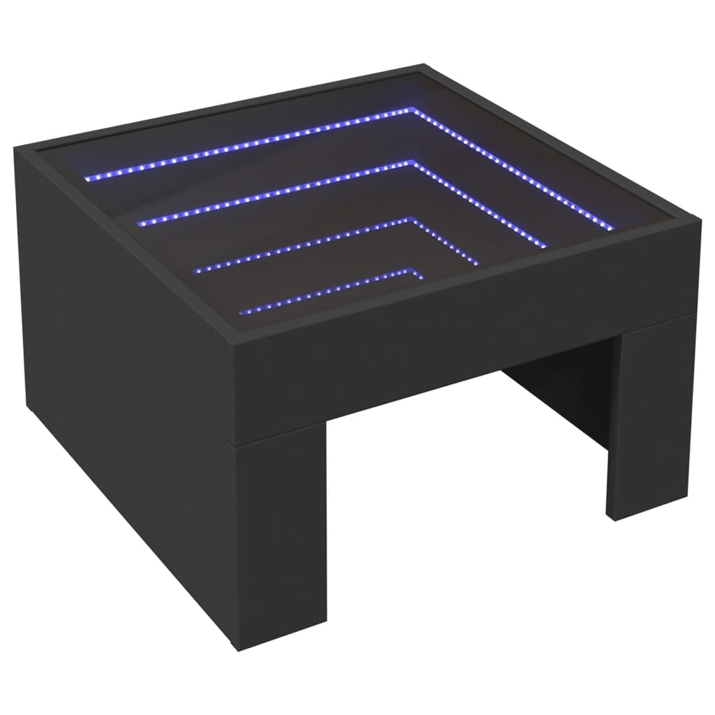 VidaXL Salontafel met Infinity LED 50x50x30 cm zwart