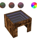 VidaXL Salontafel met Infinity LED 40x40x30 cm gerookt eikenkleurig