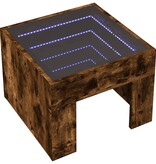 VidaXL Salontafel met Infinity LED 40x40x30 cm gerookt eikenkleurig