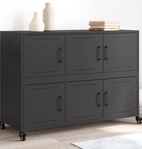 VidaXL Dressoir 100,5x39x72 cm staal zwart