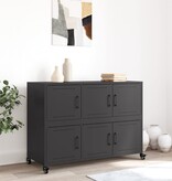 VidaXL Dressoir 100,5x39x72 cm staal zwart