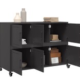 VidaXL Dressoir 100,5x39x72 cm staal zwart