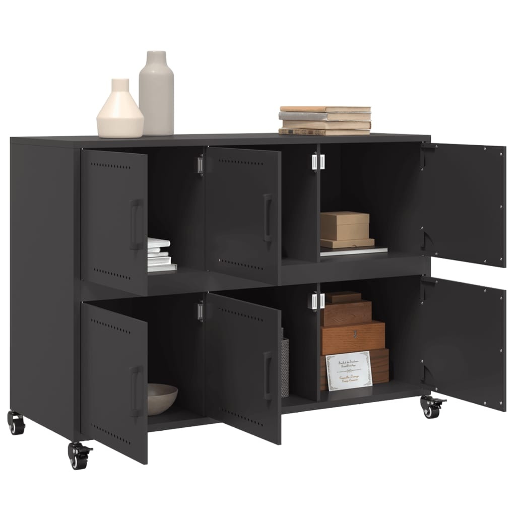 VidaXL Dressoir 100,5x39x72 cm staal zwart