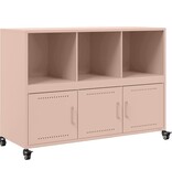 VidaXL Dressoir 100,5x39x72 cm staal roze