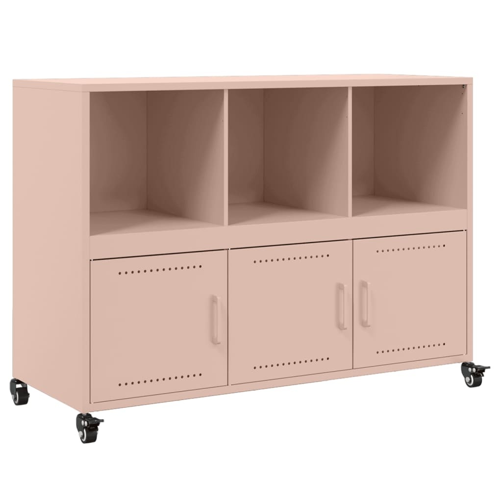 VidaXL Dressoir 100,5x39x72 cm staal roze