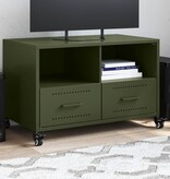 VidaXL Tv-meubel 68x39x43,5 cm staal olijfgroen