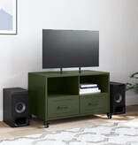 VidaXL Tv-meubel 68x39x43,5 cm staal olijfgroen