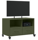 VidaXL Tv-meubel 68x39x43,5 cm staal olijfgroen
