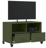 VidaXL Tv-meubel 68x39x43,5 cm staal olijfgroen