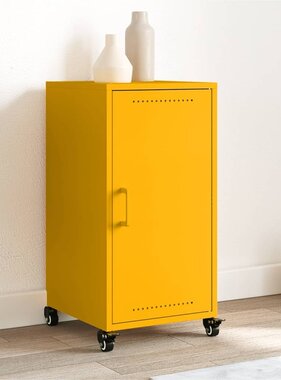 VidaXL Dressoir 36x39x72 cm staal mosterdgeel