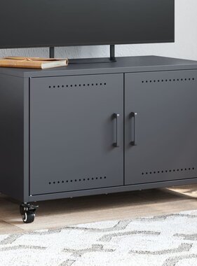 VidaXL Tv-meubel 68x39x43,5 cm staal antracietkleurig