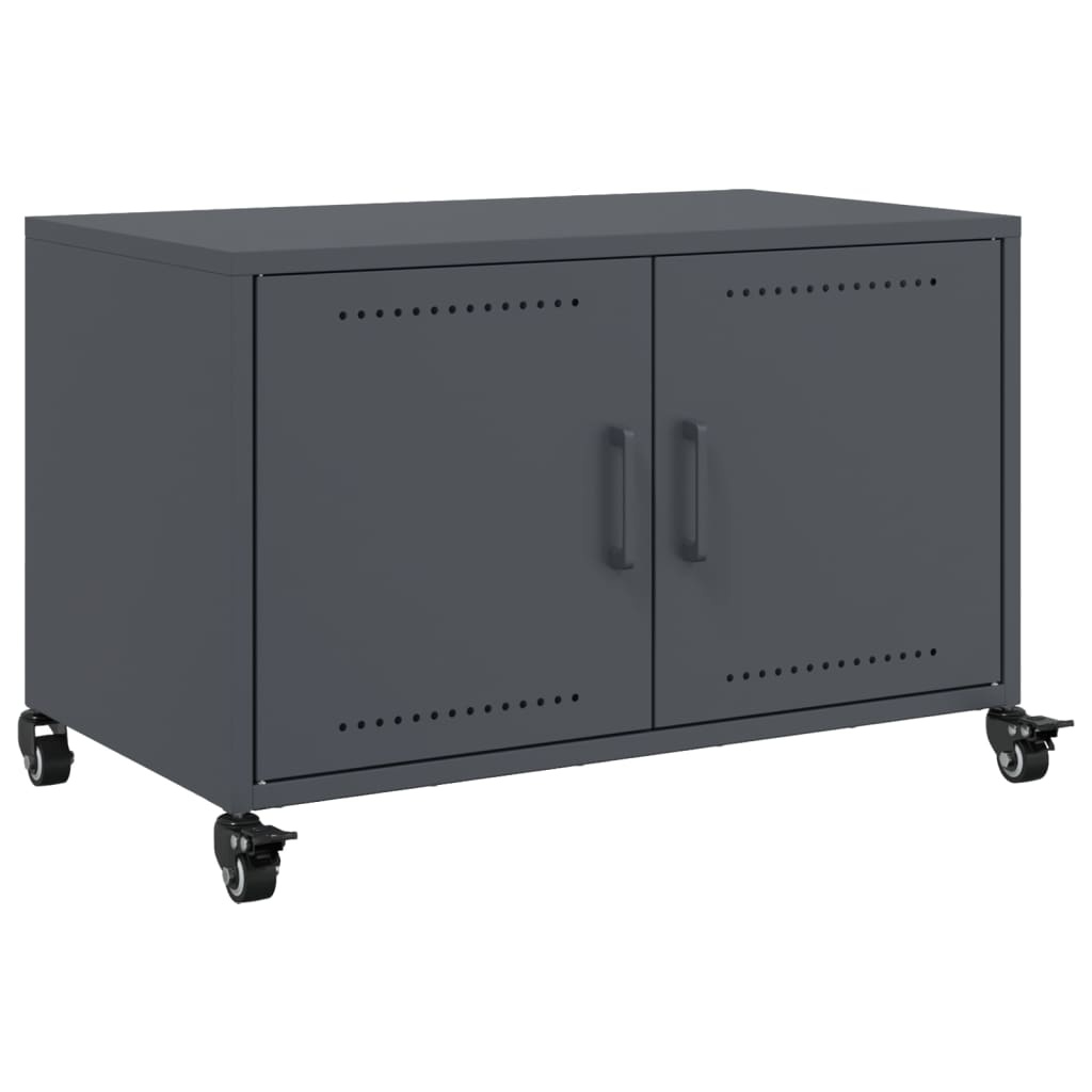 VidaXL Tv-meubel 68x39x43,5 cm staal antracietkleurig