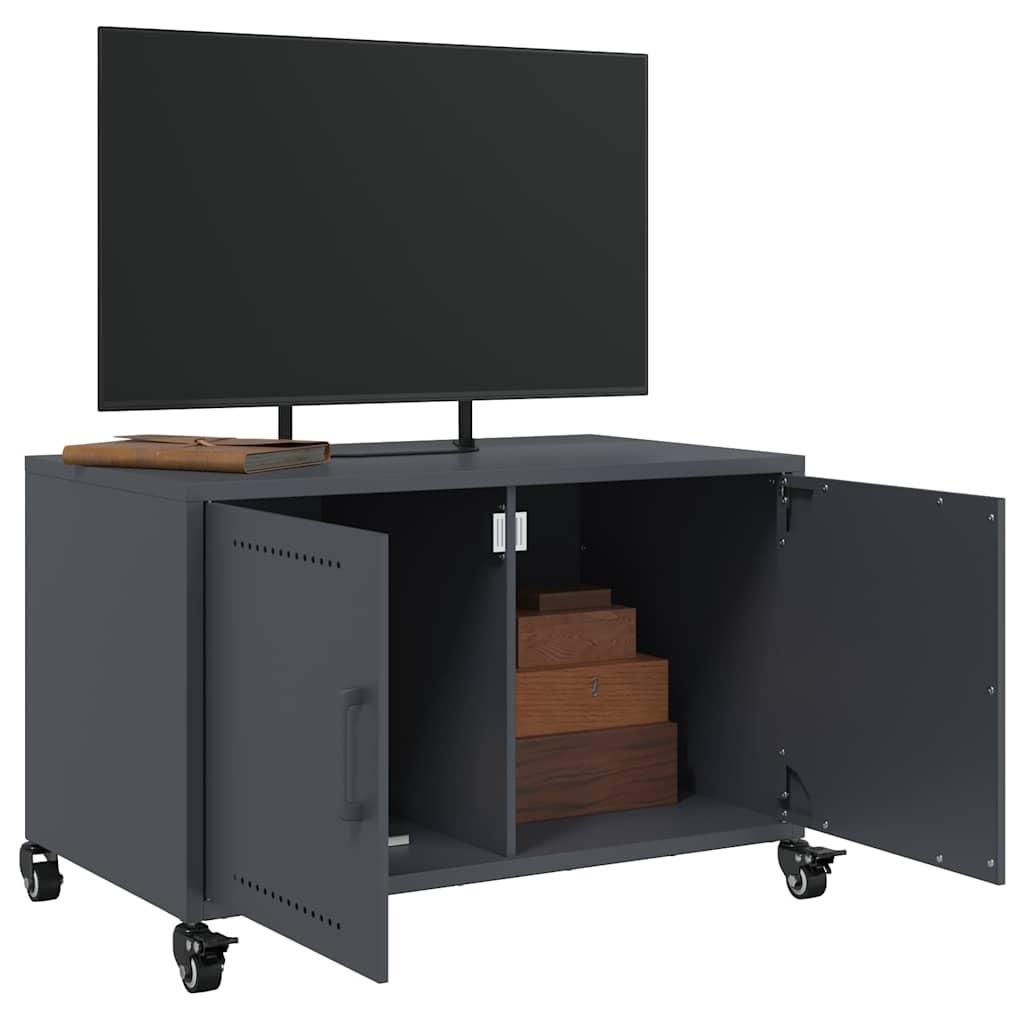 VidaXL Tv-meubel 68x39x43,5 cm staal antracietkleurig