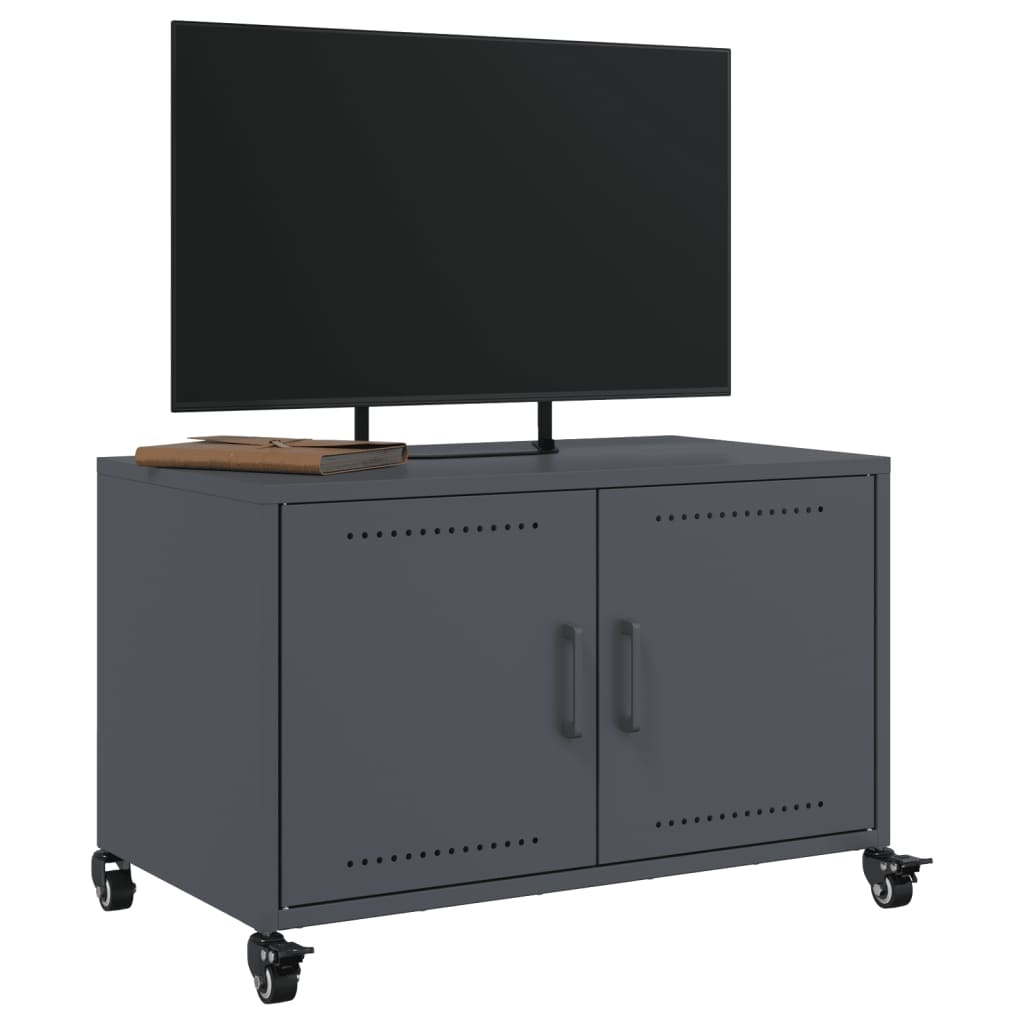 VidaXL Tv-meubel 68x39x43,5 cm staal antracietkleurig