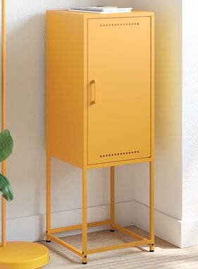 VidaXL Hoge kast 36x39x107 cm staal mosterdgeel
