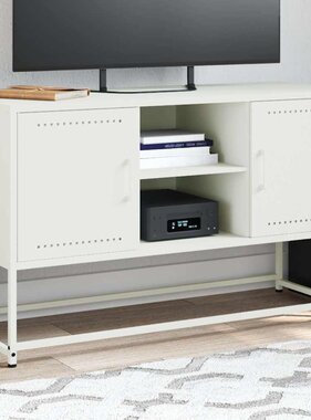 VidaXL Tv-meubel 100,5x39x60,5 cm staal wit