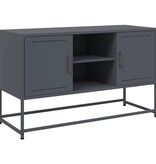 VidaXL Tv-meubel 100,5x39x60,5 cm staal antracietkleurig