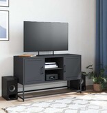 VidaXL Tv-meubel 100,5x39x60,5 cm staal antracietkleurig
