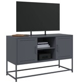VidaXL Tv-meubel 100,5x39x60,5 cm staal antracietkleurig