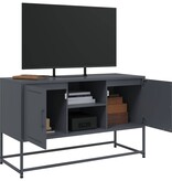VidaXL Tv-meubel 100,5x39x60,5 cm staal antracietkleurig