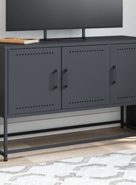 VidaXL Tv-meubel 100,5x39x60,5 cm staal antracietkleurig