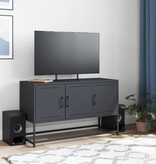 VidaXL Tv-meubel 100,5x39x60,5 cm staal antracietkleurig