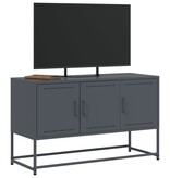 VidaXL Tv-meubel 100,5x39x60,5 cm staal antracietkleurig