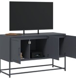 VidaXL Tv-meubel 100,5x39x60,5 cm staal antracietkleurig