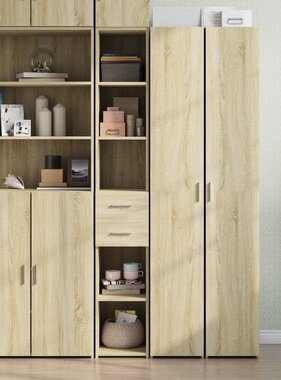 VidaXL Hoge kast 30x42,5x185 cm bewerkt hout sonoma eikenkleurig