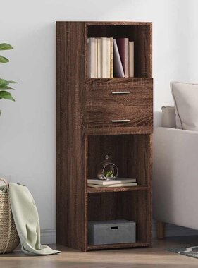 VidaXL Hoge kast 40x42,5x124 cm bewerkt hout bruin eikenkleurig