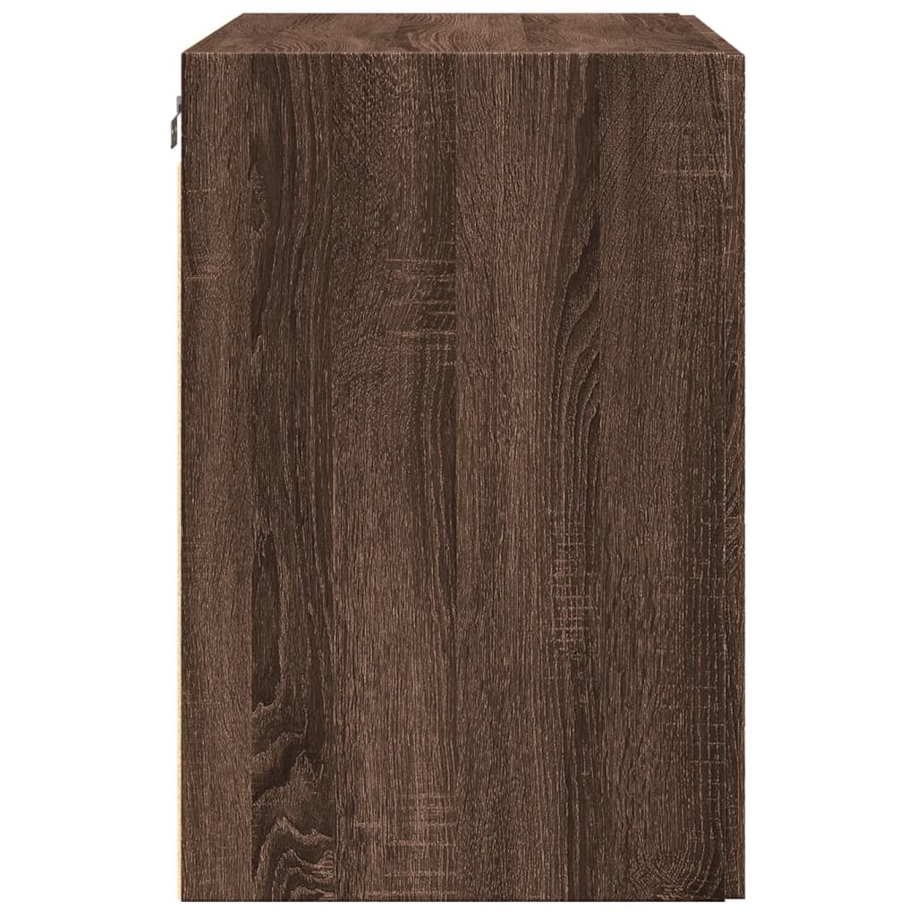 VidaXL Wandkast 80x42,5x64 cm bewerkt hout bruin eikenkleur