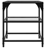 VidaXL Salontafel met transparant glazen blad 40x40x45 cm staal