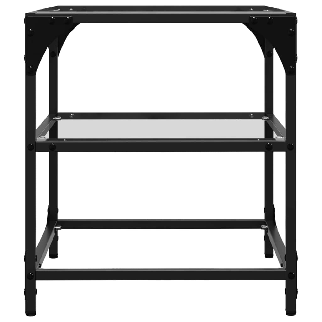 VidaXL Salontafel met transparant glazen blad 40x40x45 cm staal