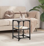 VidaXL Salontafel met transparant glazen blad 30x30x45 cm staal