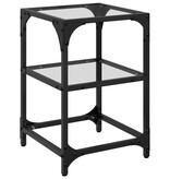 VidaXL Salontafel met transparant glazen blad 30x30x45 cm staal