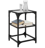 VidaXL Salontafel met transparant glazen blad 30x30x45 cm staal