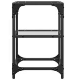 VidaXL Salontafel met transparant glazen blad 30x30x45 cm staal