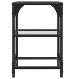 VidaXL Salontafel met transparant glazen blad 30x30x45 cm staal